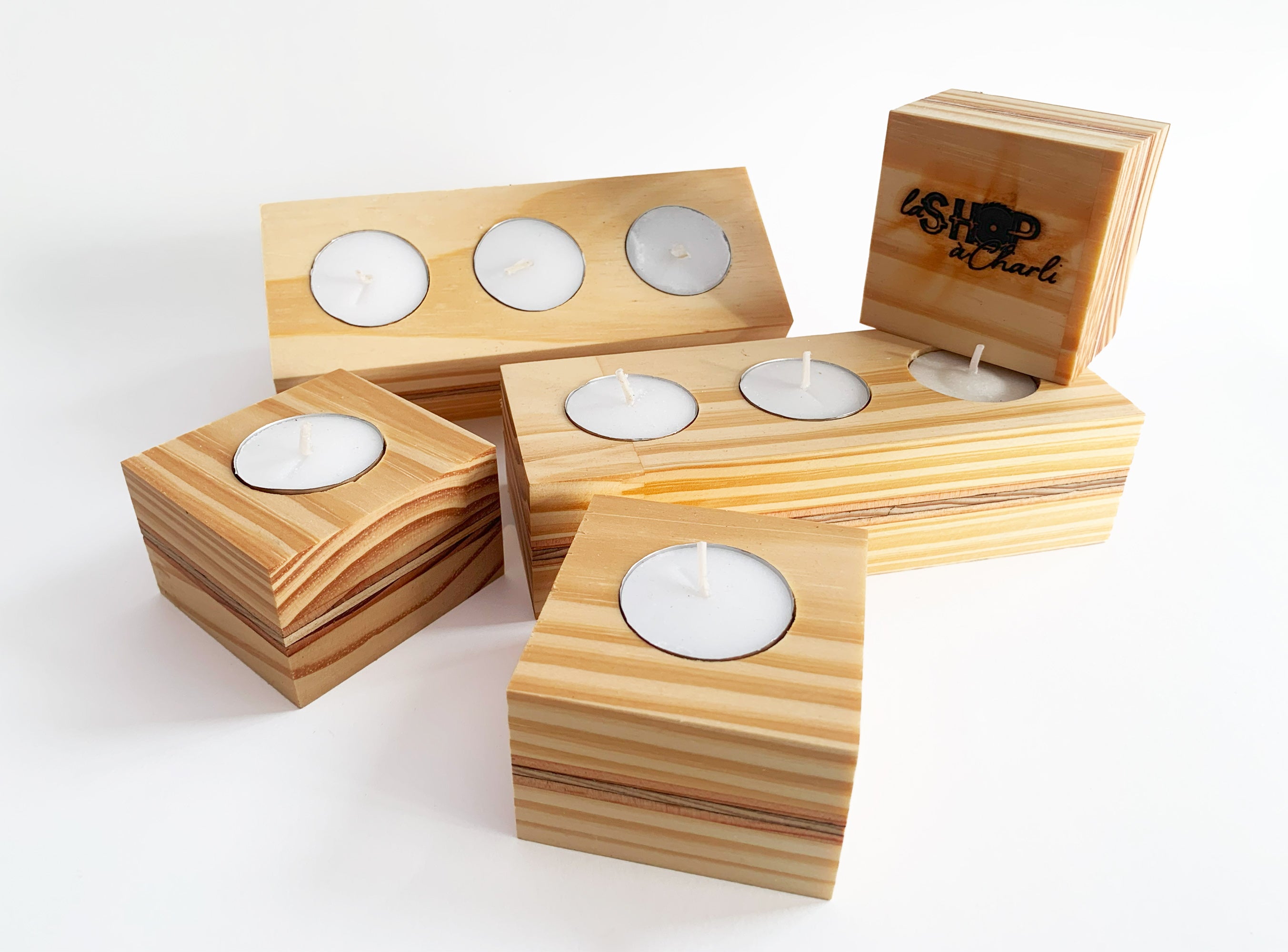 Porte-bougie en bois