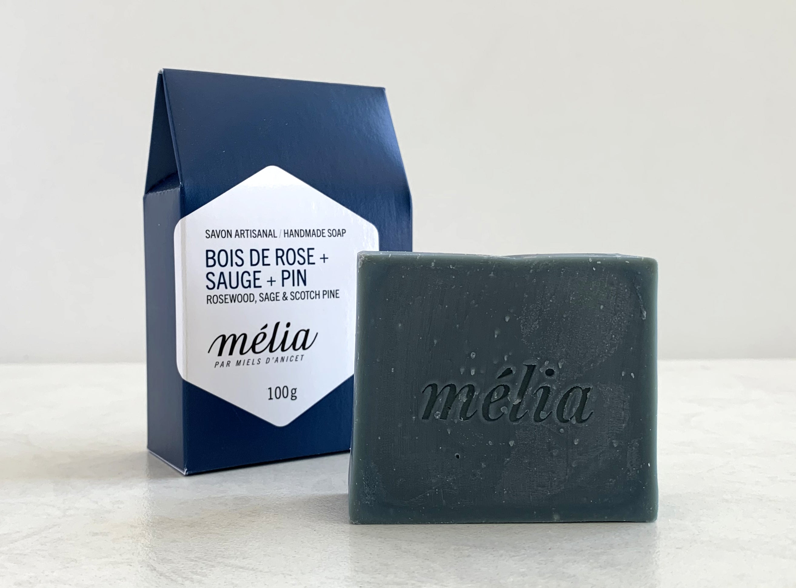 Savon bois de rose, sauge et pin