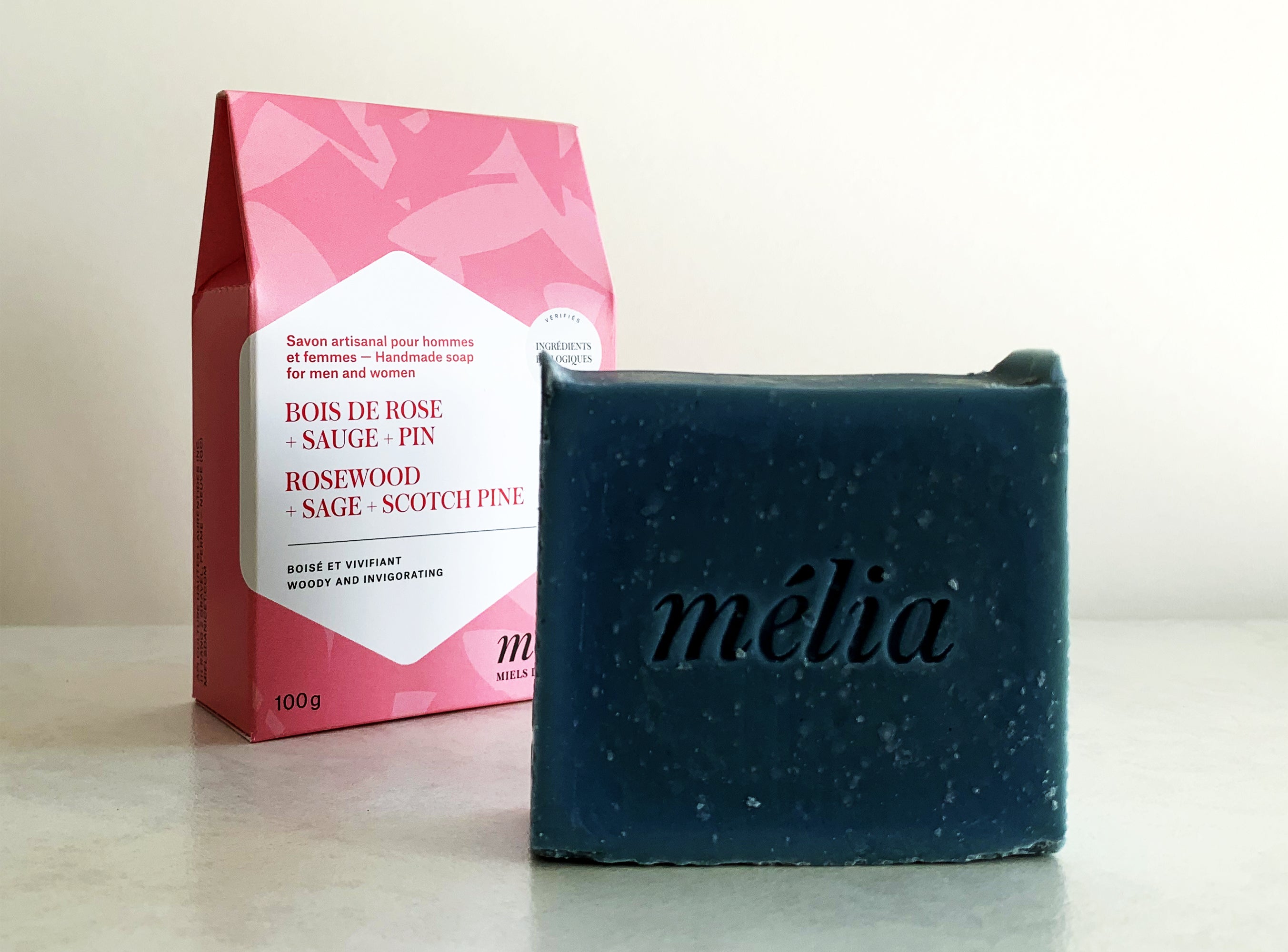 Savon bois de rose, sauge et pin