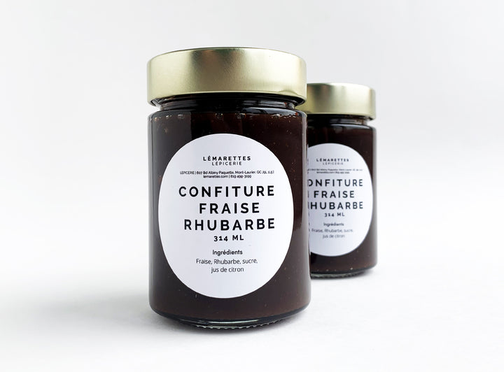 Confiture de fraises et rhubarbe