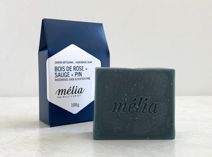 Savon bois de rose, sauge et pin