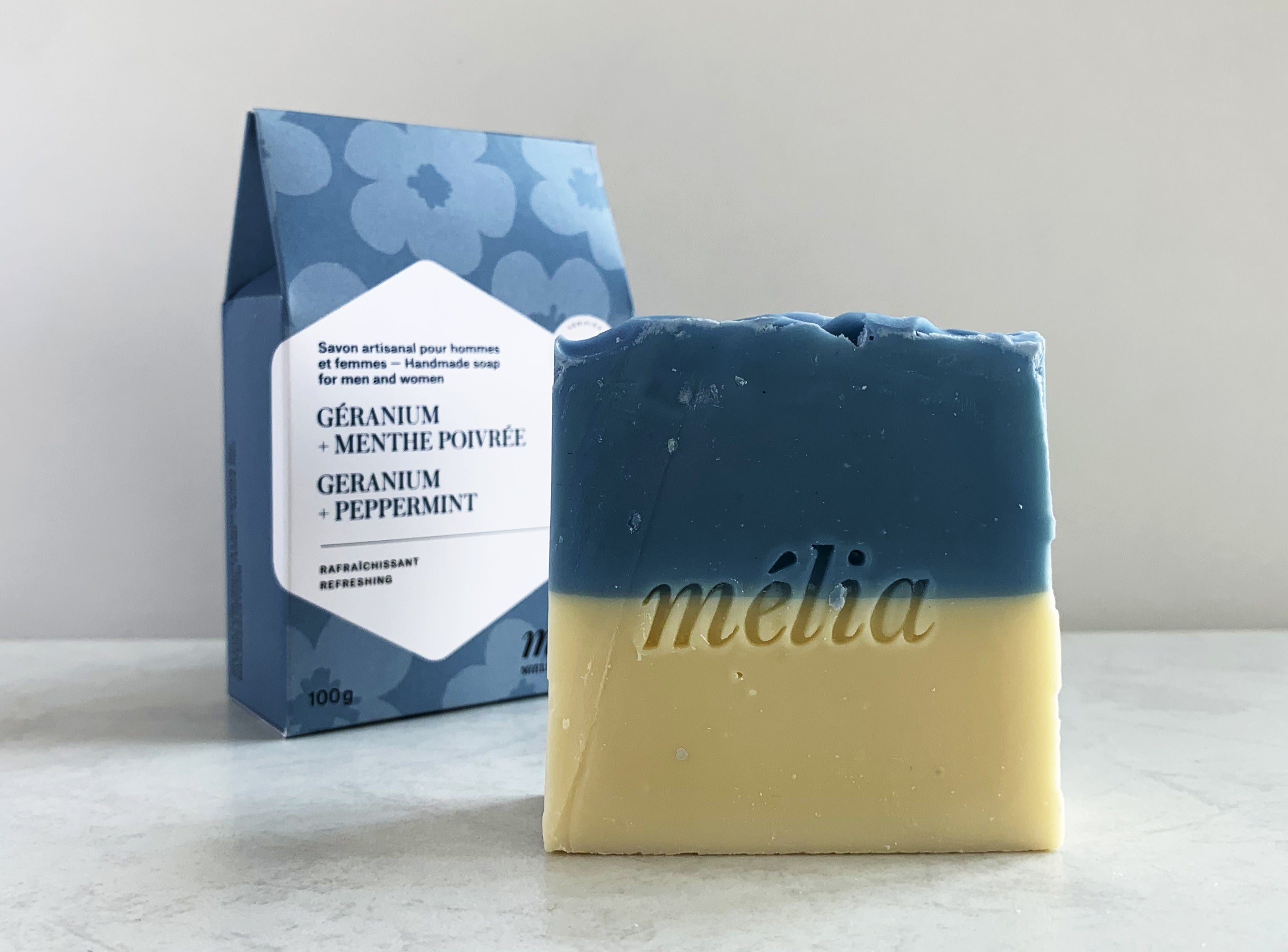 Savon géranium et menthe poivrée